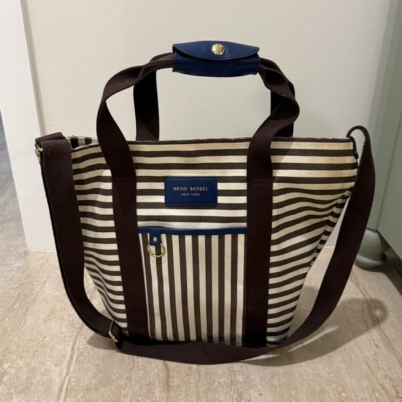 henri bendel Handbags - Henri Bendel Striped Canvas Medium Tote / Crossbody – RARE & Discontinued